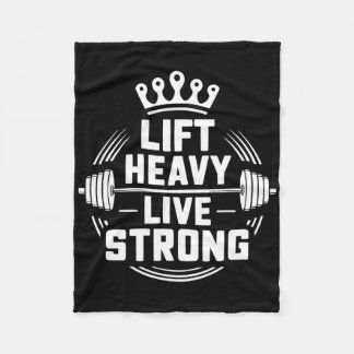 Bench Press Exercise Bodybuilding Fitness Workout  Fleece Blanket