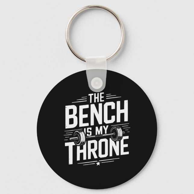 Bench Press Exercise Bodybuilding Fitness Workout  Keychain (Front)