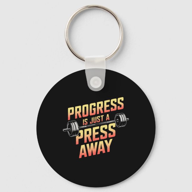 Bench Press Exercise Bodybuilding Fitness Workout  Keychain (Front)