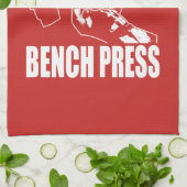 BENCH PRESS, F*CK STRESS - Workout Motivational Kitchen Towel (Folded)