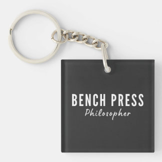 Bench Press Philosopher Gym T-Shirt Keychain