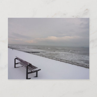 Bench, Snow and Sea Postcard