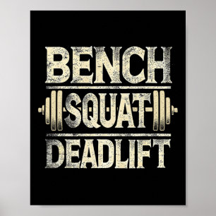 Bench Squat Deadlift Barbell Bodybuilding  Poster