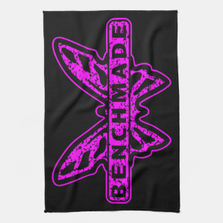 Benchmade Knives Neon Pink Butterfly Kitchen Towel