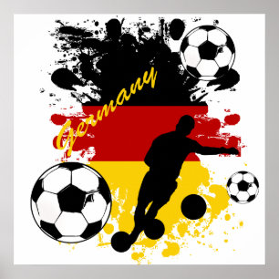 Bend it Germany Soccer balls splash gear Poster
