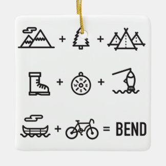 Bend Oregon Activities Equation Logo Ceramic Ornament