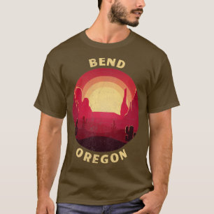 Bend Oregon Desert Illustration Vintage Souvenir T-Shirt