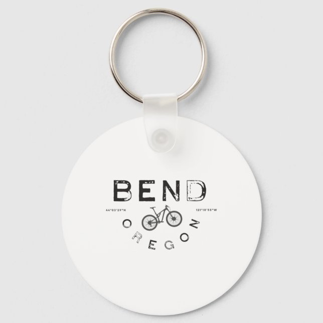 Bend Oregon Mountain Biking  Keychain (Front)