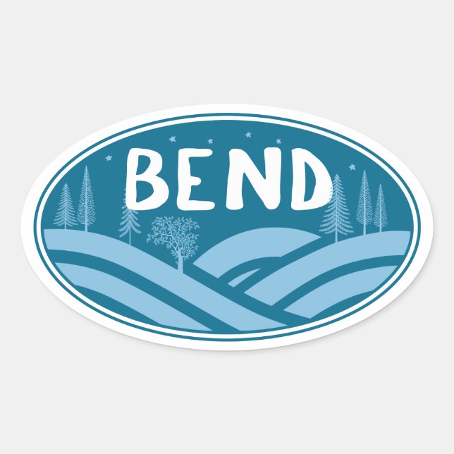 Bend Oregon Outdoors Oval Sticker (Front)