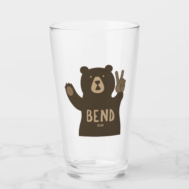 Bend Oregon Peace Bear Glass (Front)
