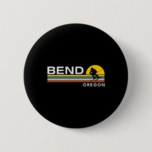 Bend Oregon Skiing Vintage Retro Souvenirs 2 Inch Round Button