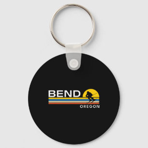 Bend Oregon Skiing Vintage Retro Souvenirs Keychain