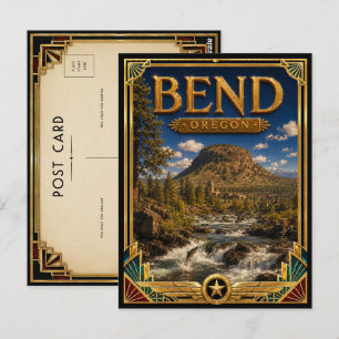 Bend Oregon Vintage Art Deco Golden Age Postcard