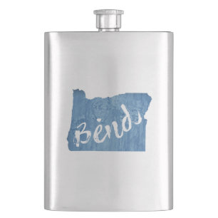 Bend, Oregon Wood Grain Hip Flask