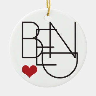 Bend Oregon Word Heart Logo Ceramic Ornament
