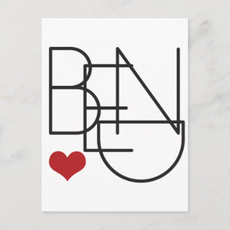 Bend Oregon Word Heart Logo Postcard