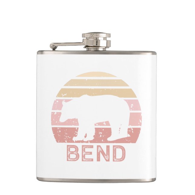 Bend Retro Bear Hip Flask (Front)