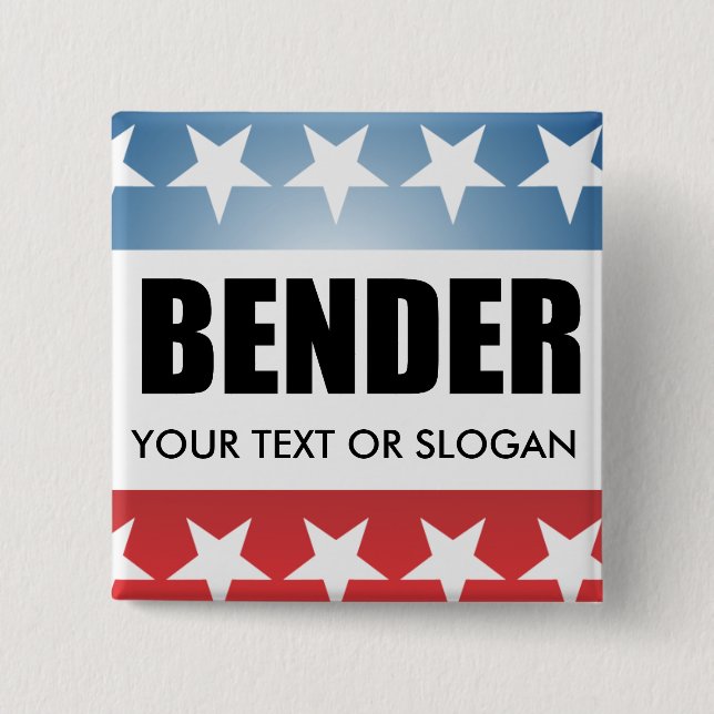 BENDER 2010 2 INCH SQUARE BUTTON (Front)