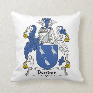 Bender Family Crest Throw Pillow