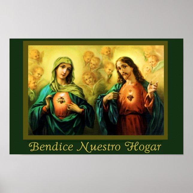 Bendicion del Hogar Jesus & Virgen Spanish Poster (Front)