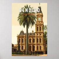 Bendigo Australia Travel Art Vintage