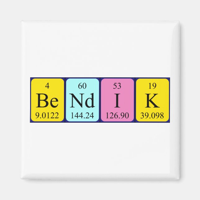 Bendik periodic table name magnet (Front)