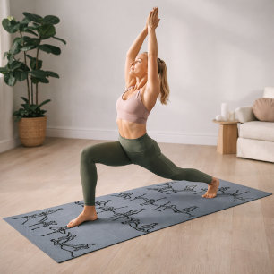 Bendy Bones - Funny Posing Yogi Skeletons - Gray Yoga Mat