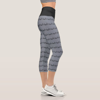 Bendy Bones -Funny Yogi Skeletons- Gray Activewear Capri Leggings
