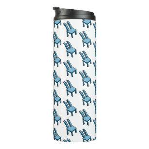 Bendy Warped Blue Chair Cartoon Illustration Thermal Tumbler