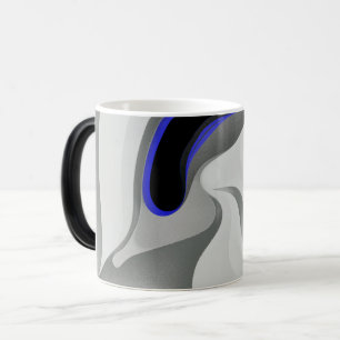 Beneath the Blue: Abstract Grey, Black & Blue Magic Mug