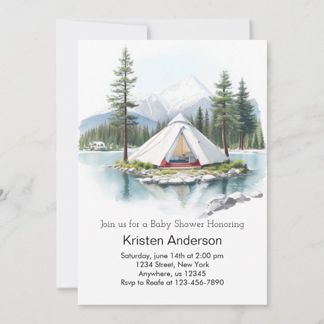 Beneath the Pines Adventure Awaits Baby Shower Invitation (Front)