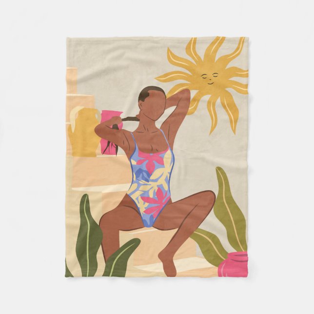 Beneath the Smiling Sun Fleece Blanket (Front)