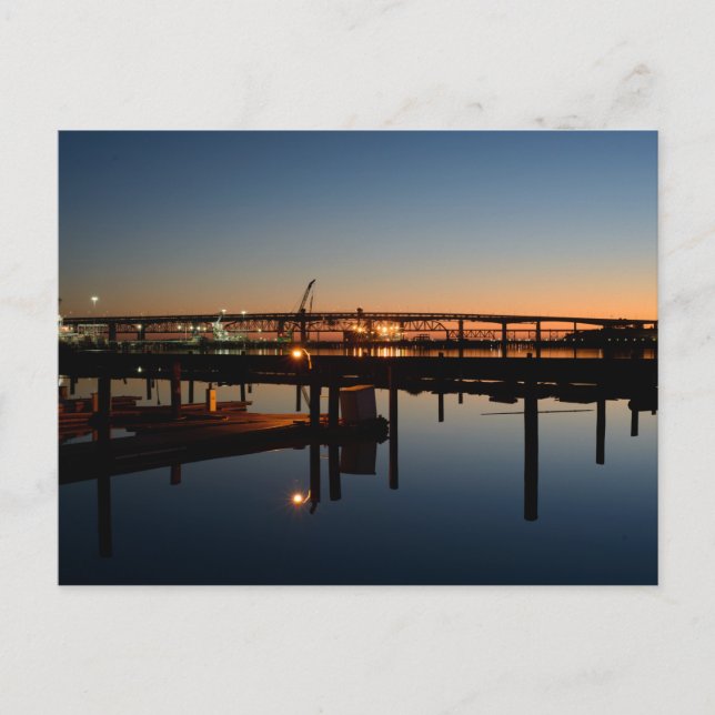 Benecia Bridge and Martinez Marina at Sunrise Postcard (Front)
