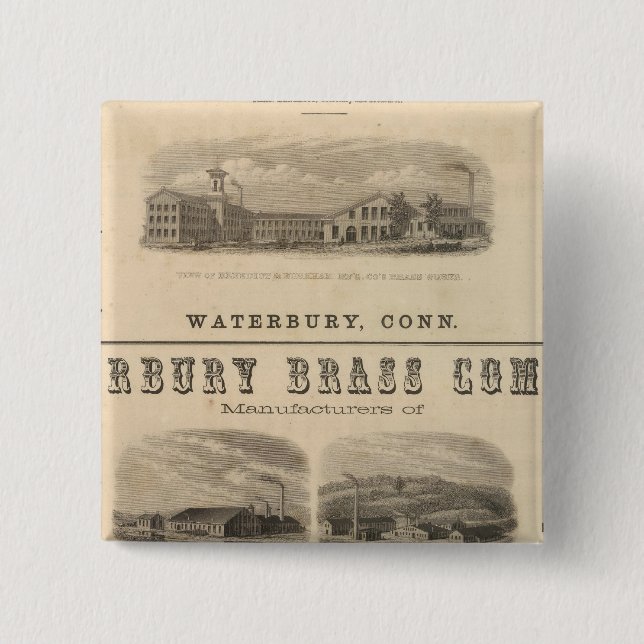 Benedict and Burnham Manufacturing Company 2 Inch Square Button (Front)