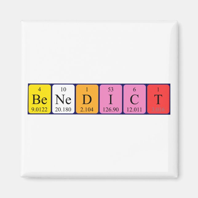 Benedict periodic table name magnet (Front)