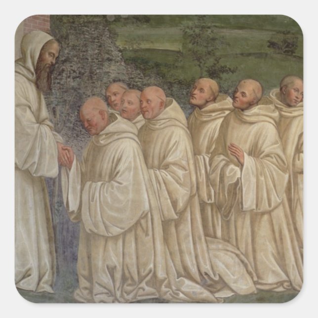 Benedictine Monks, from the Life of St. Benedict ( Square Sticker (Front)