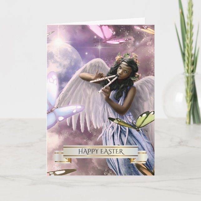 Bénédiction de Pâques. Angel avec Cartes à Papillo (Devant)