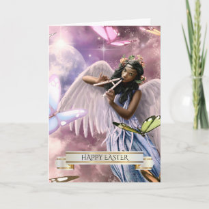 Bénédiction de Pâques. Angel avec Cartes à Papillo