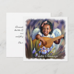 Bénédiction de Pâques. Cartes plates Little Afro A