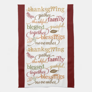 Bénédiction de Thanksgiving Serviette de cuisine B