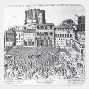 Benediction of The Pope in St.Peter's Square Square Sticker