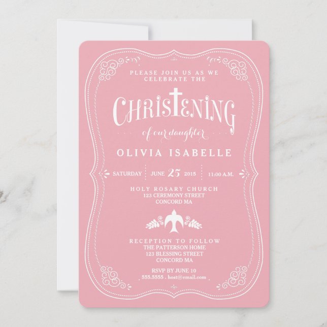 Bénédiction pour bébé fille Christening Invitation (Devant)