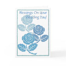 Bénédictions bleues de roses sur votre carte de