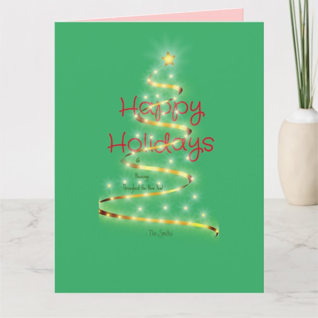 Bénédictions Cartes de vœux pliées Joyeuses Fêtes (Devant)