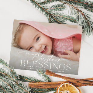 Bénédictions de Noël Elégant Carte photo de vacanc