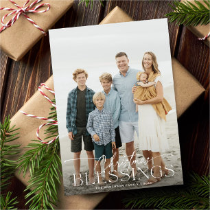 Bénédictions de Noël Elégant Carte photo de vacanc