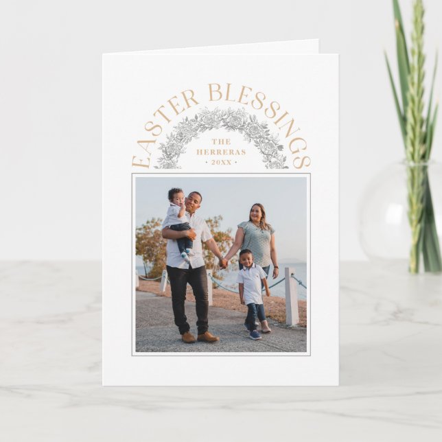 Bénédictions de Pâques Carte photo d'arc de couron (Devant)