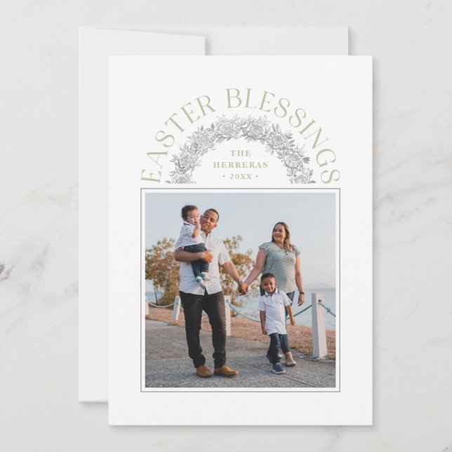 Bénédictions de Pâques Carte photo d'arc de couron (Devant)