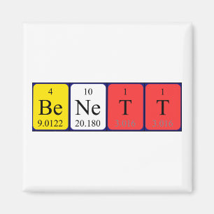 Benett periodic table name magnet