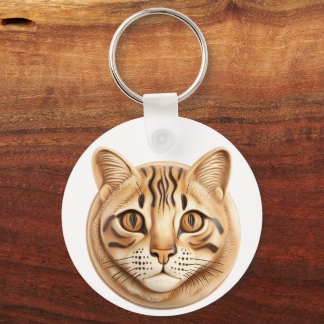 Bengal Cat 3D Inspired Keychain (Back)